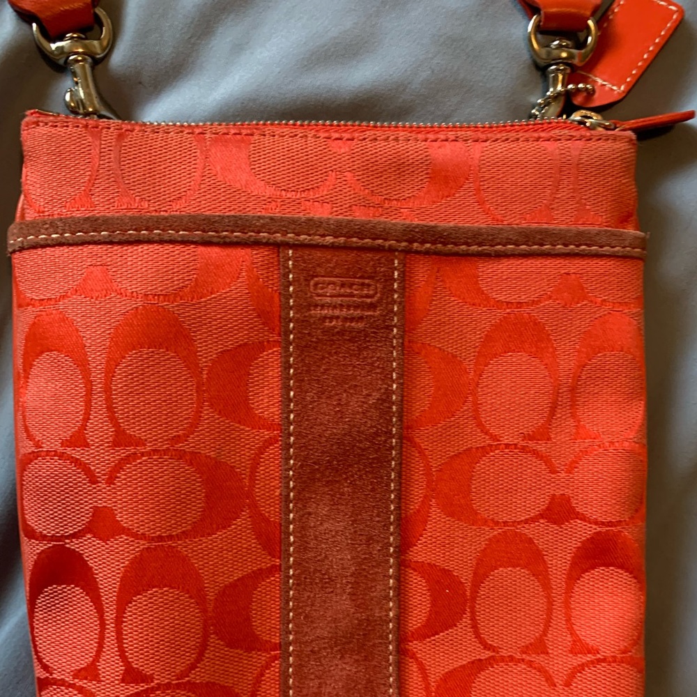 Small red coach purse